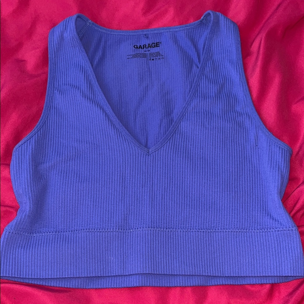 Garage Women's Bold Blue Ribbed Tank Top